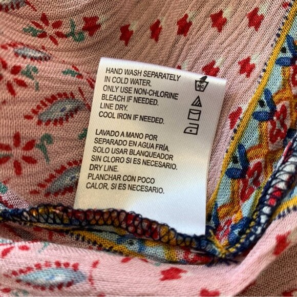 PATRONS OF PEACE PAISLEY PATCHWORK SHORT SLEEVE TUNIC TANK WITH TUSSLES - Picture 6 of 9